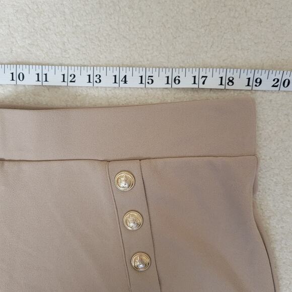 NWT  XL H&M High Waist Nautical Sailor Casual Shorts Buttons Sustainable Tan - Picture 4 of 13